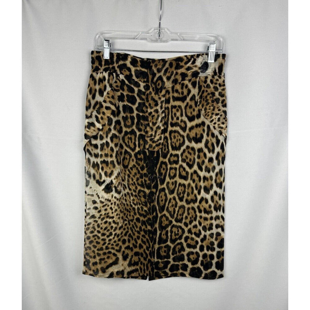 Yves Saint Laurent by Tom Ford S/S 2002 Runway Cheetah Print Silk Pencil Skirt